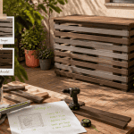 fabriquer un cache pompe à chaleur en bois terrasse