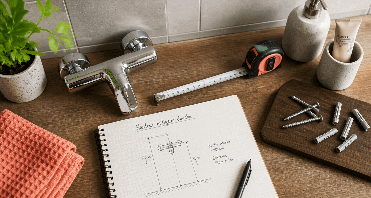 hauteur mitigeur douche sur plan de travail