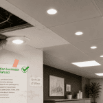 luminaire faux plafond LED et spot encastré