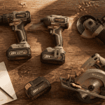 outillage portatif 18V brushless sur établi