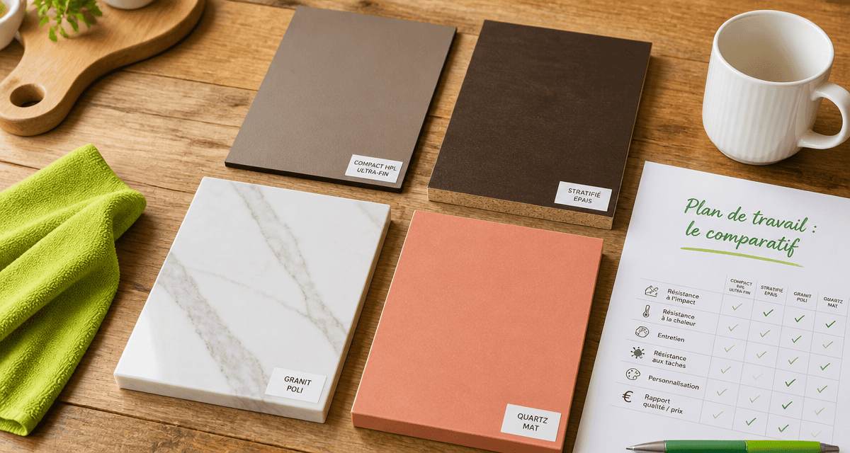 plan de travail compact avis échantillons cuisine