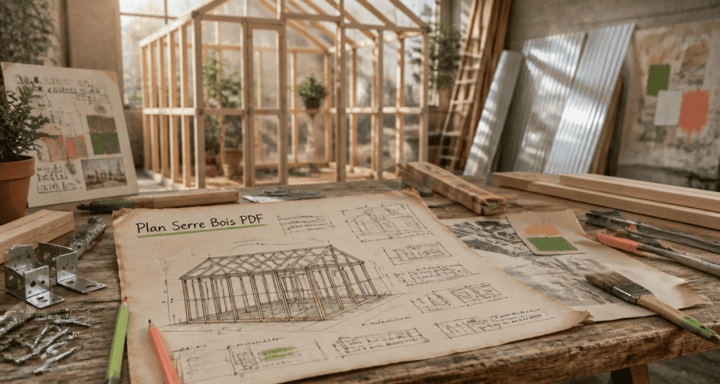 plan serre en bois pdf gratuit sur établi avec outils