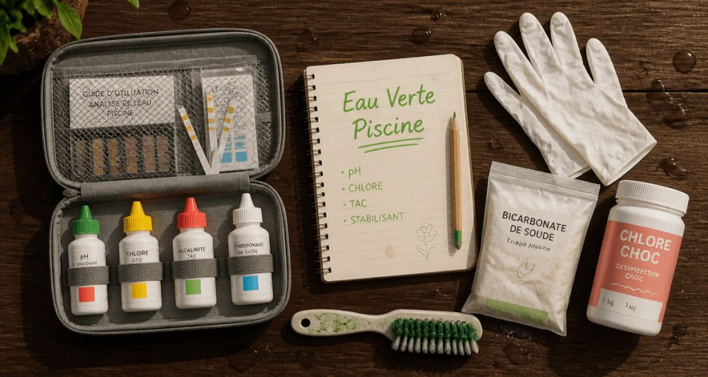 produit miracle eau verte piscine trousse analyse