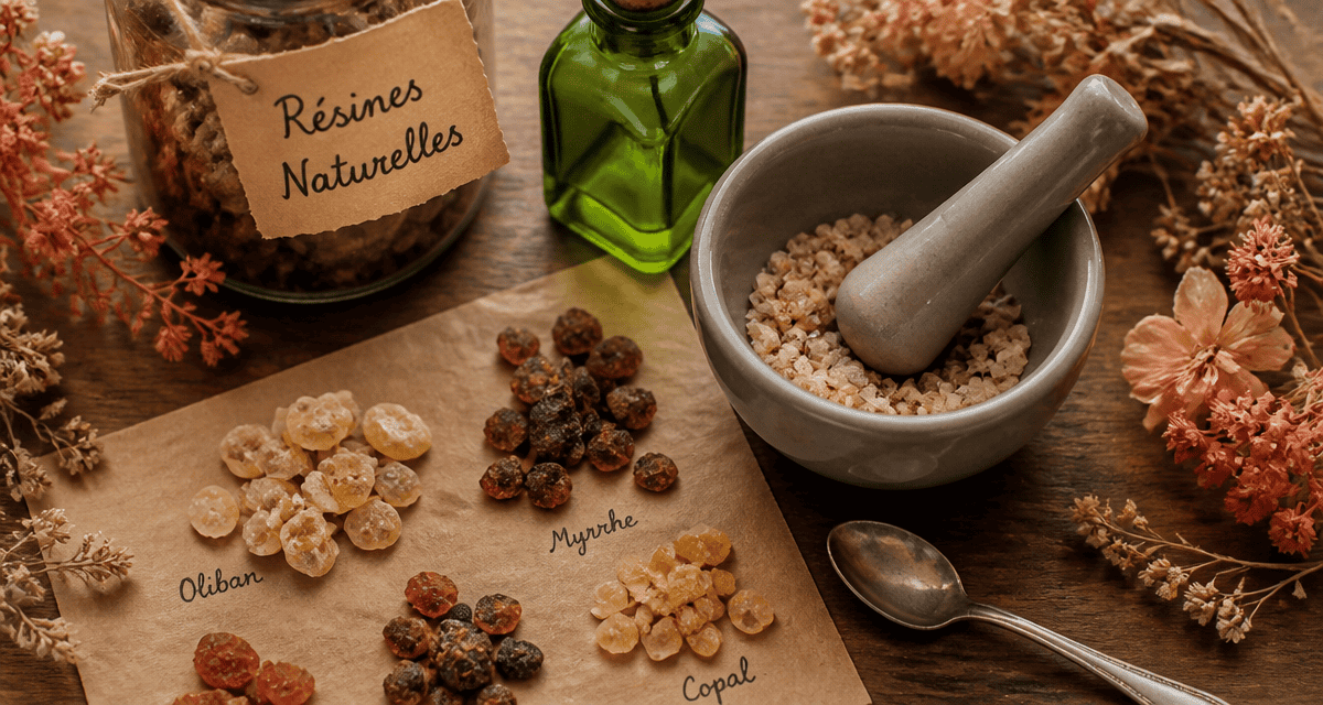 Résines naturelles, mortier, bocal et accessoires