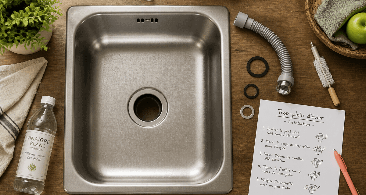 trop plein evier inox installation et entretien