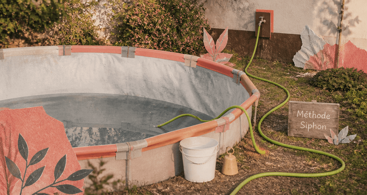 Vider une piscine avec un tuyau, technique siphon en image