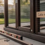Enclos chat extérieur à faire soi-même (catio) en bois et grillage galvanisé sur dalle de jardin