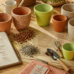 Différents pots de fleurs sur table pour choisir le meilleur matériau