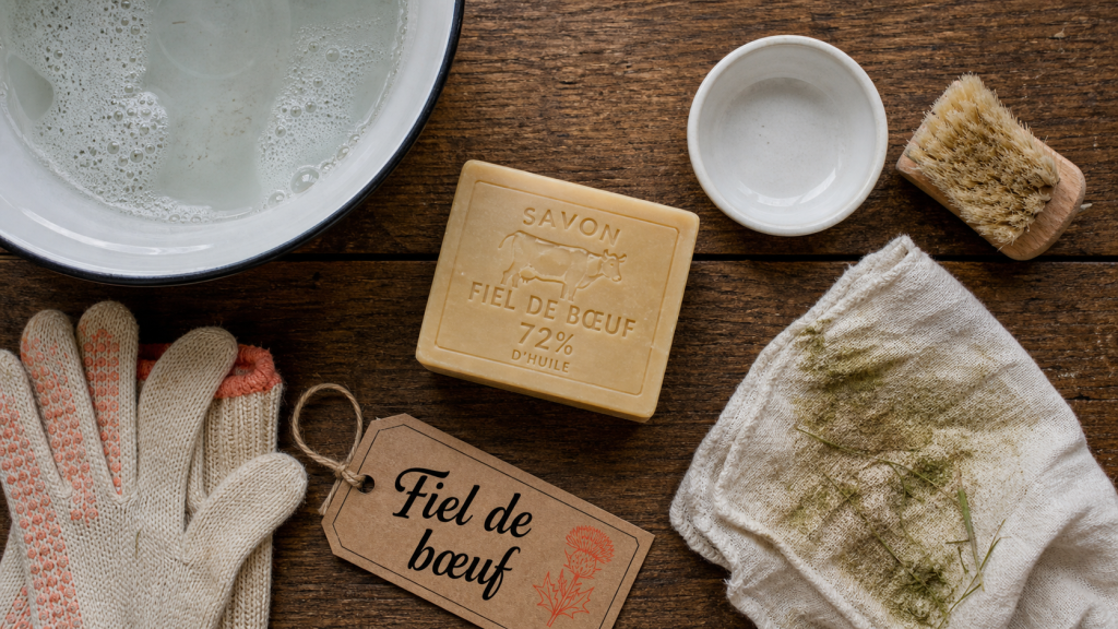 Savon fiel de boeuf utilisation pour éliminer taches tenaces sur linge