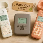 Téléphone fixe duo sans fil : 2 combinés DECT et blocage d’appels