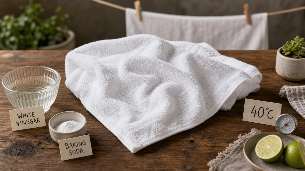 Serviettes moelleuses sans sèche-linge : 40°C et vinaigre blanc