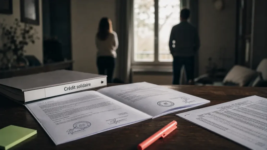 Divorce et crédit immobilier en cours : contrats de prêt immobilier sur une table