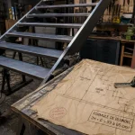 Fabriquer un escalier en metal en atelier : limons, marches et cotes