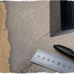 Micro fissure crépi extérieur près d’un angle de fenêtre, seuil 0,2 mm
