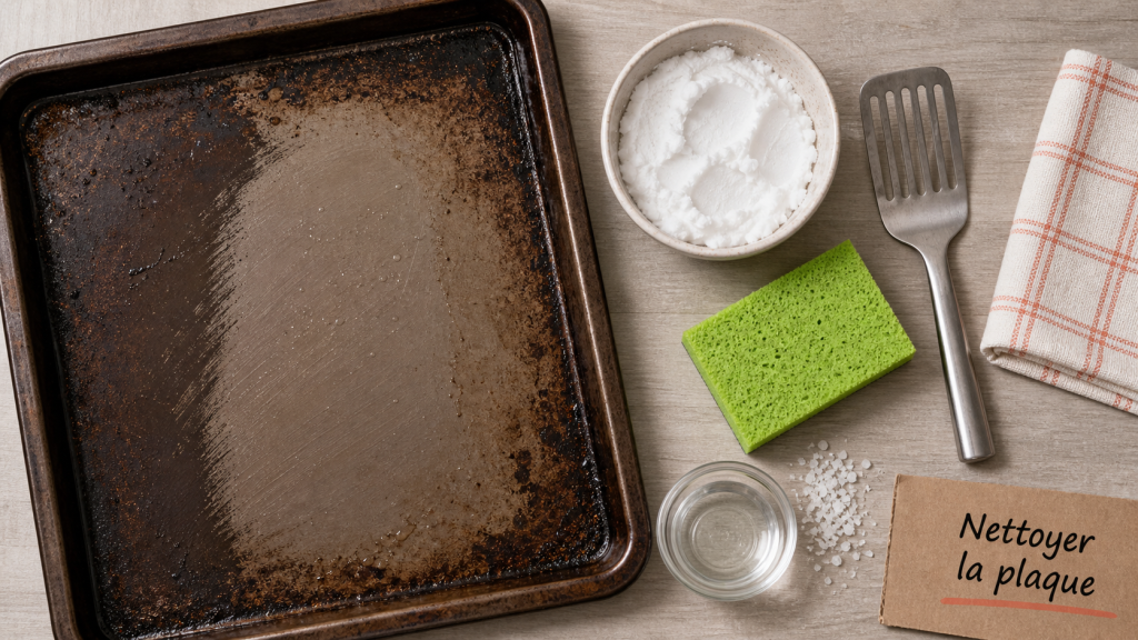 Nettoyer plaque four : bicarbonate, éponge et vinaigre pour encrassement
