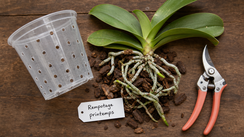 Quand rempoter une orchidée : rempotage après floraison, racines visibles