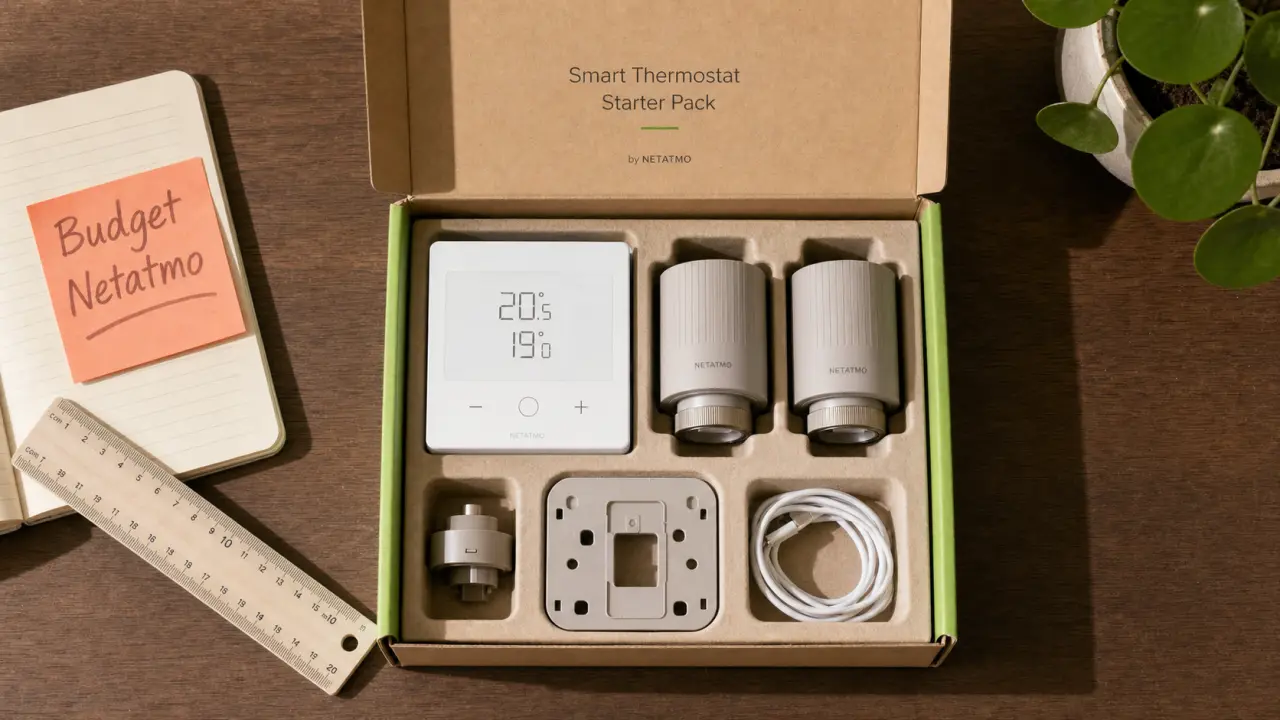 Thermostat Netatmo prix : starter pack et accessoires sur table