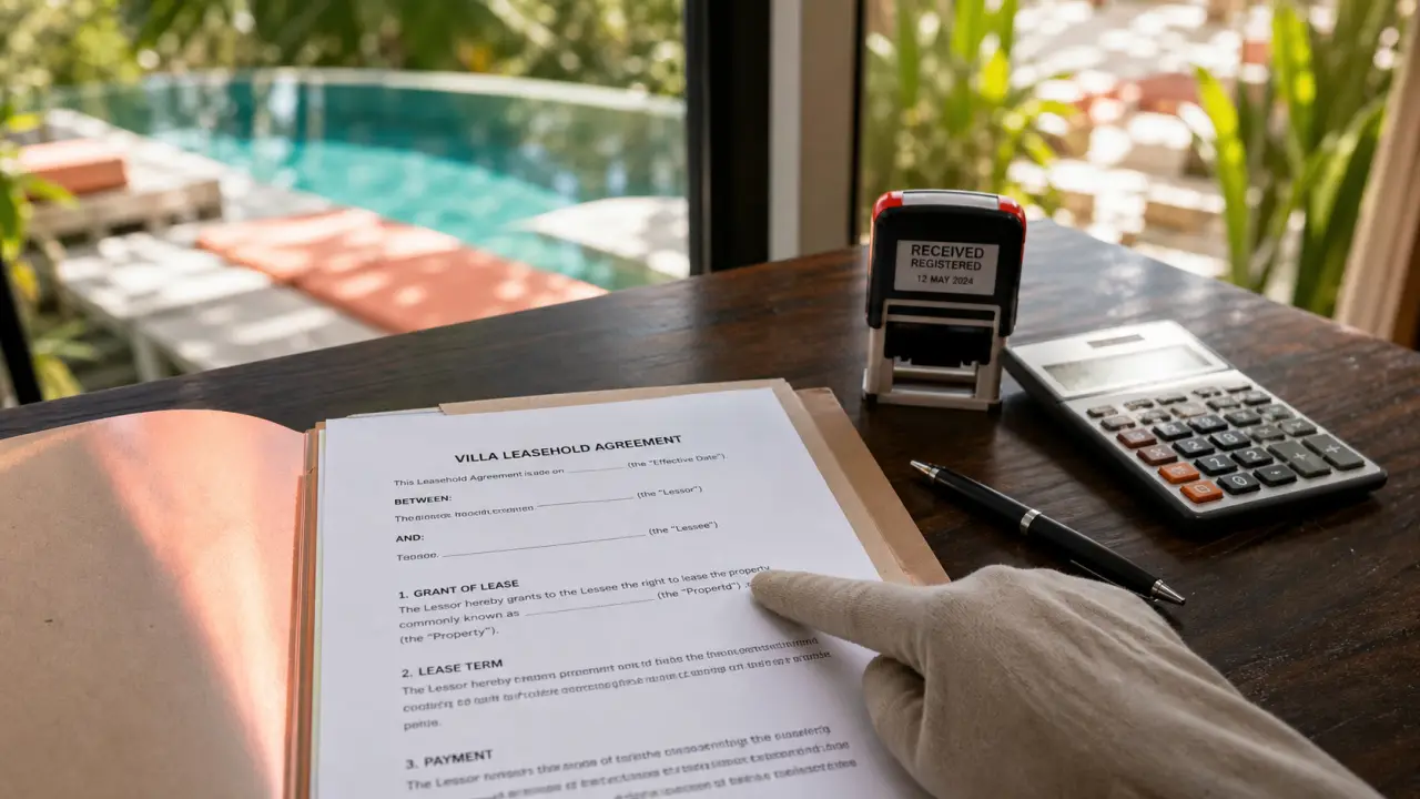 Achat maison Bali : documents leasehold et PT PMA près de la piscine