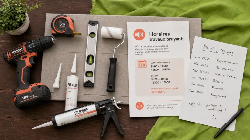 Bricolage à la maison : petits travaux simples, horaires autorisés et règles de voisinage
