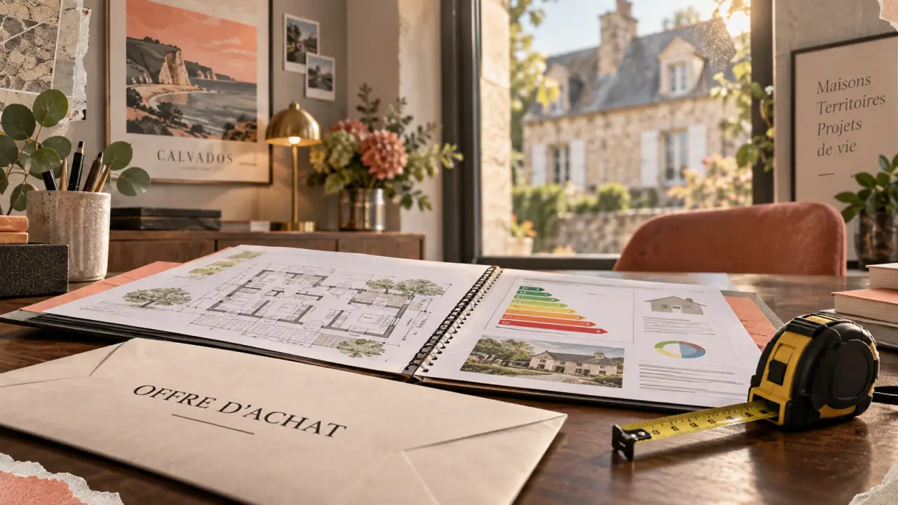 Achat maison Calvados : dossier offre d’achat et DPE sur table