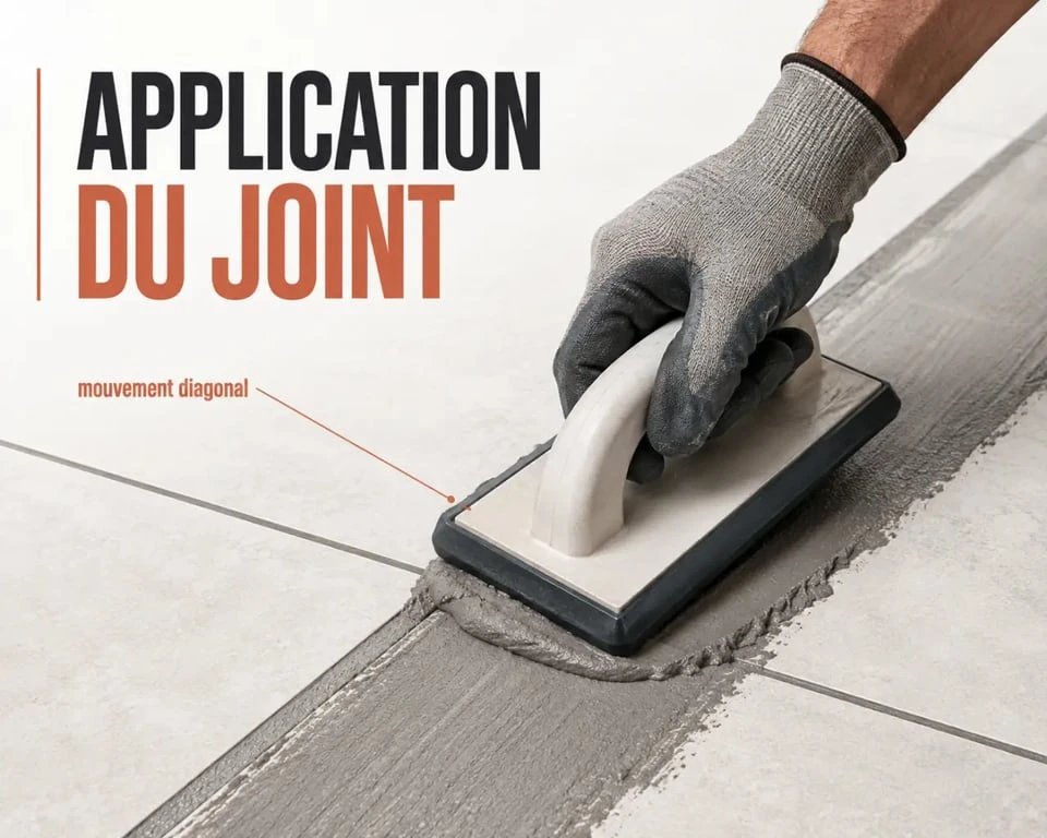 Technique d'application des joints de carrelage au sol en diagonale