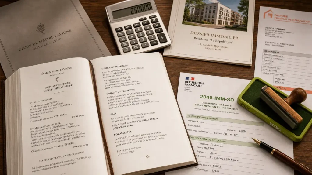 Qui déclare la vente d’un bien immobilier aux impôts ? Le notaire, la plus-value et les vérifications à faire