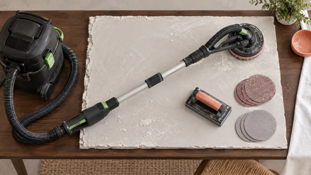 Ponceuse peinture murale : la girafe pour les grandes surfaces, la cale pour les finitions