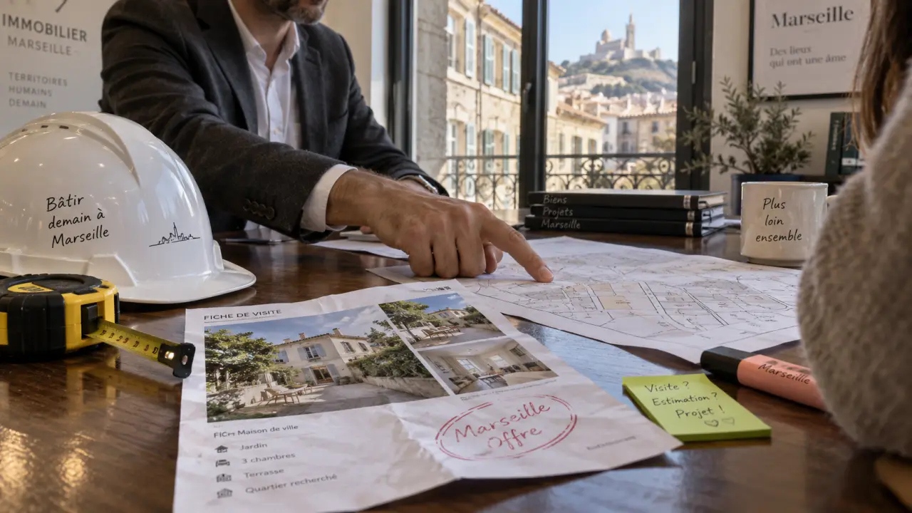 Achat maison Marseille : fiche de visite et plan cadastral en agence