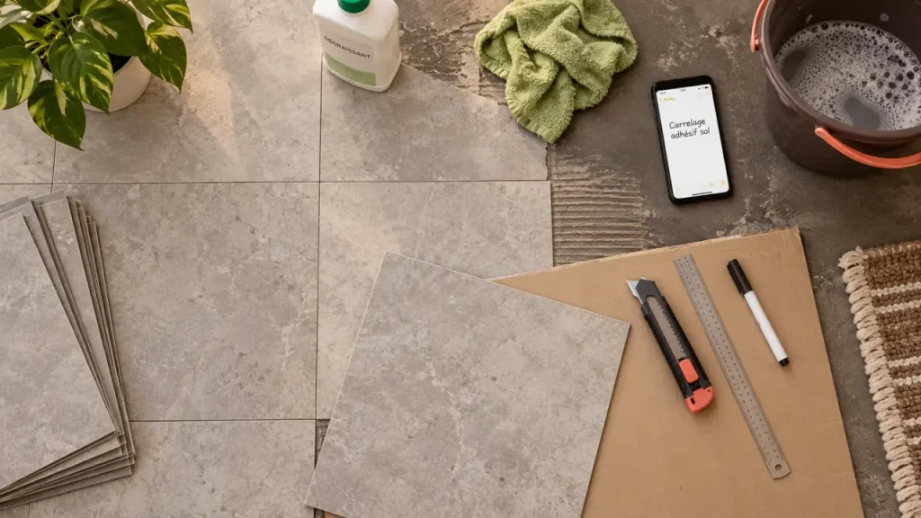 Carrelage adhésif sol : les 4 vérifications qui conditionnent une pose durable