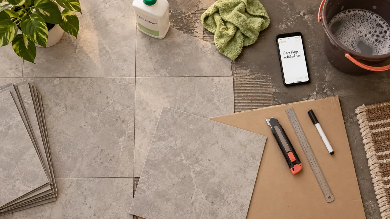 Carrelage adhesif sol : pose durable avec 4 vérifications