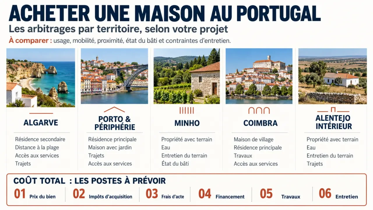 Achat maison Portugal : critères de choix des régions et postes du budget total